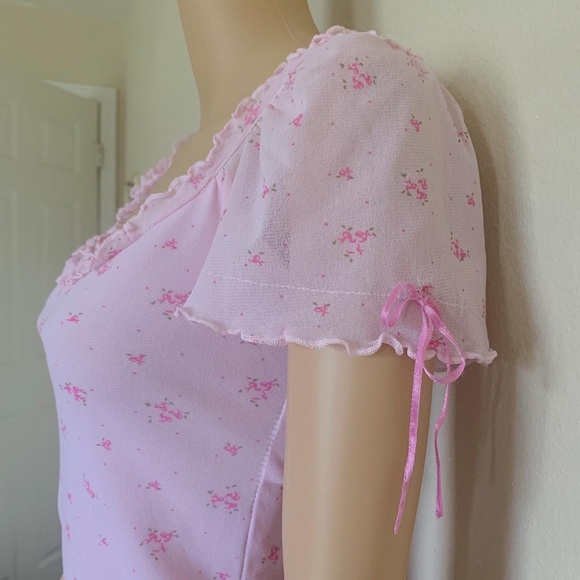 vintage floral pink princess top🌸 - Picture 2 of 4